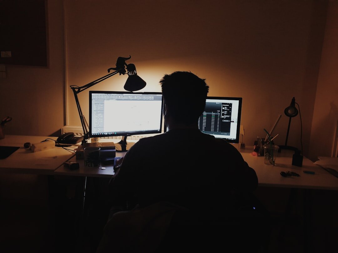 mystery writer at desk
