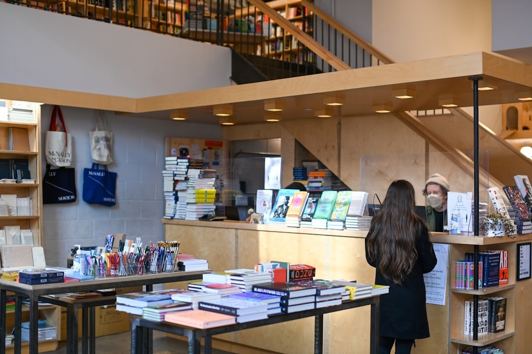 bookstore shelves